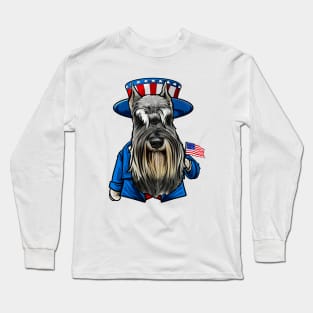 Fourth of July Miniature Schnauzer Long Sleeve T-Shirt